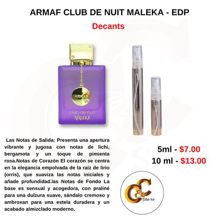 Decants -ARMAF CLUB DE NUIT MALEKA - EDP