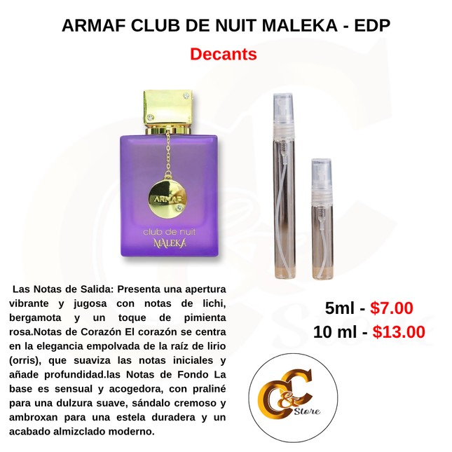 Decants -ARMAF CLUB DE NUIT MALEKA - EDP