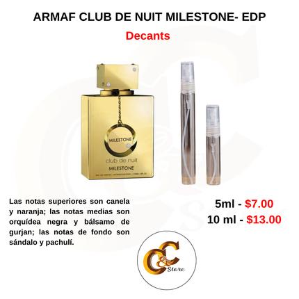 Decants -ARMAF CLUB DE NUIT MILESTONE- EDP