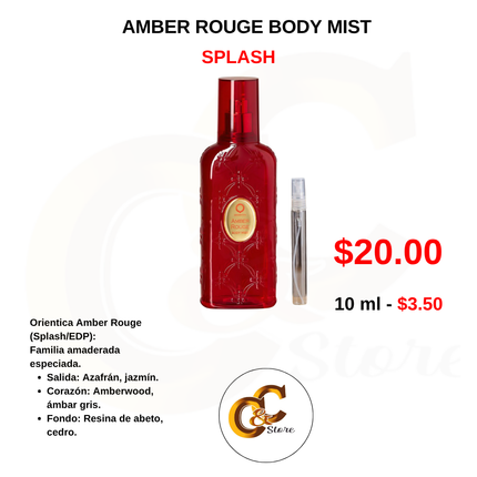 Decants -AMBER ROUGE BODY MIST