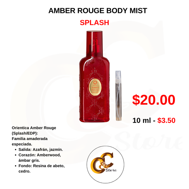 Decants -AMBER ROUGE BODY MIST
