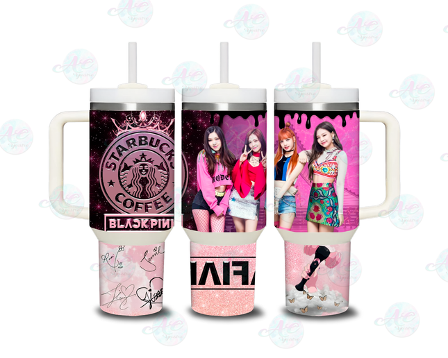 TERMO 40 OZ - Blakc-Pink